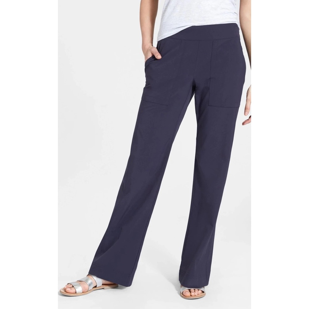 Athleta Womens Sz 6Tall Chelsea Wide Leg Pants Microfiber Style 7924554